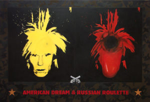 American dream & Russian roulette, 2008, akryl na płótnie, 130 x 190 cm